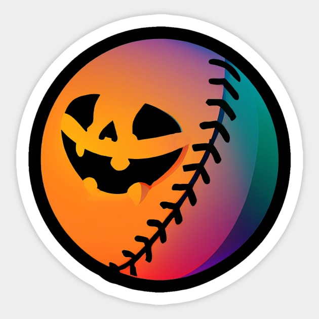 Halloween Baseball Retro Colorful Sticker by BetterManufaktur